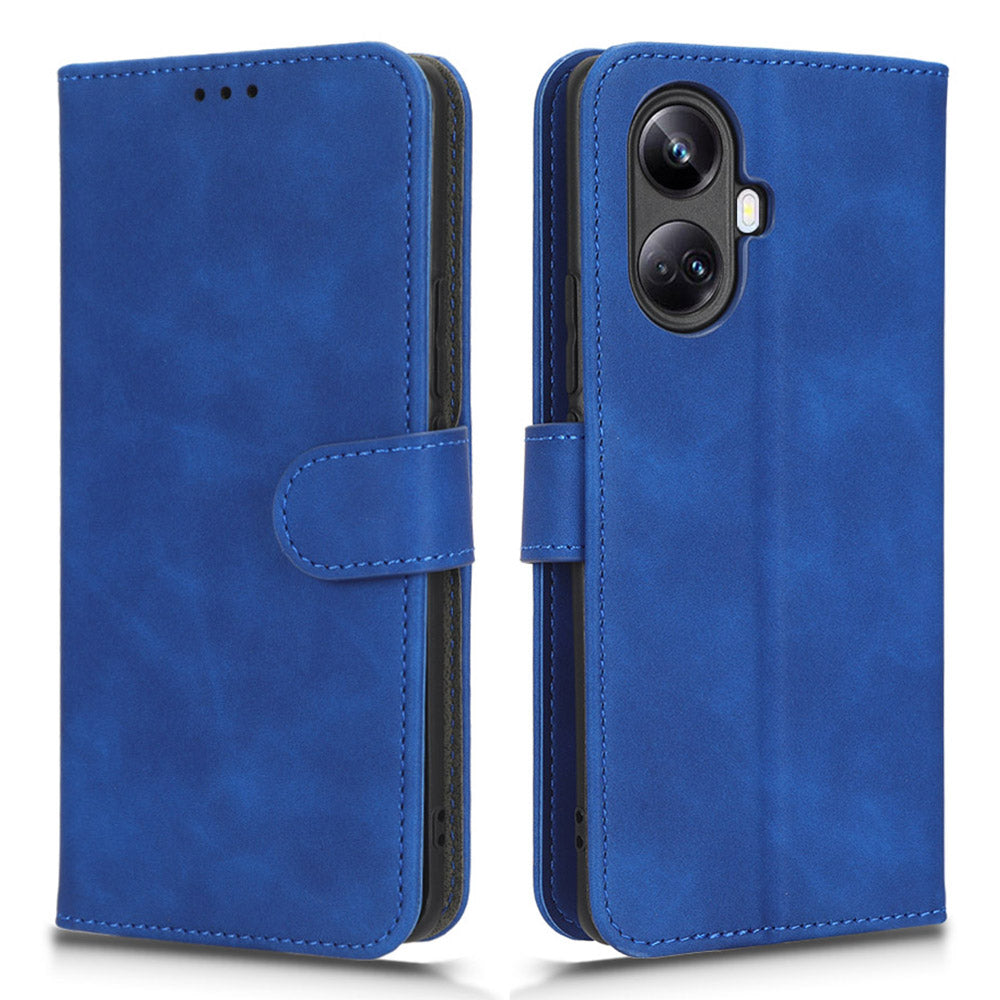 For Realme 10 Pro 5G Skin-touch Feeling PU Leather Flip Phone Case Drop-proof Magnetic Clasp Cell Phone Cover Wallet Stand with Wrist Strap For Realme 10 Pro 5G Skin-touch Feeling PU Leather Flip Phone Case Drop-proof Magnetic Clasp Cell Phone Cover Wallet Stand with Wrist Strap